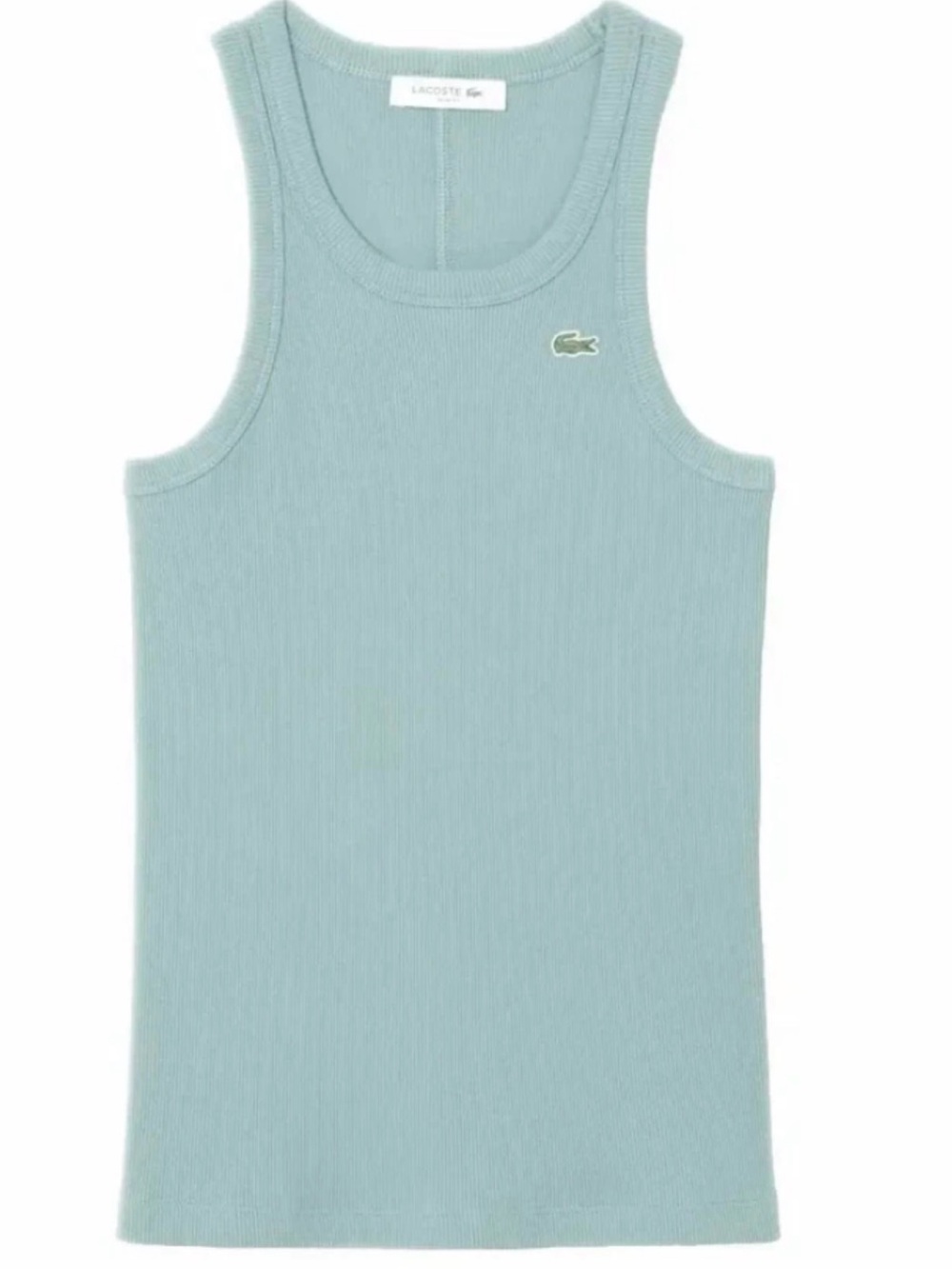 Lacoste Women’s Slim Fit Organic Cotton Ribbed Tank Top Light Green size 38/US M